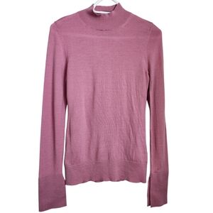 Reiss 100% Merino Wool Sweater Pink Mock Neck